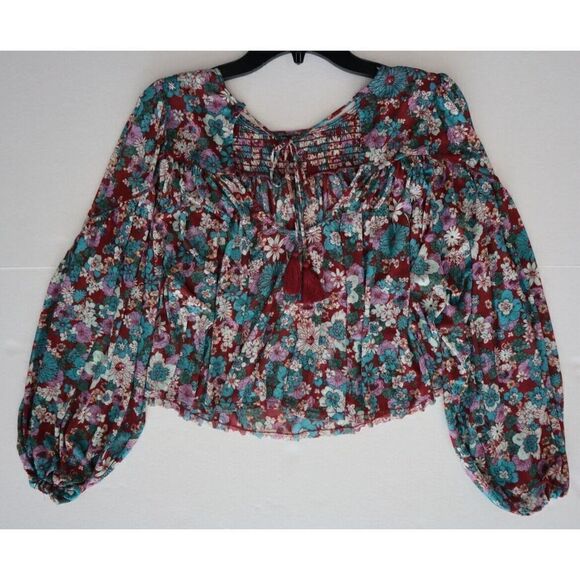 Free People OB1650905 Women's Sz Medium Multi Floral Up For Anything Top - Picture 6 of 9